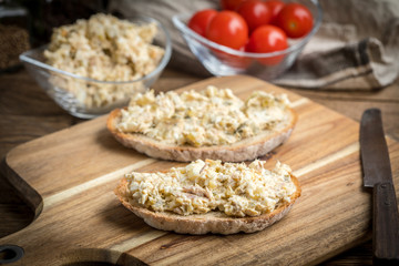 Mackerel fish paste.
