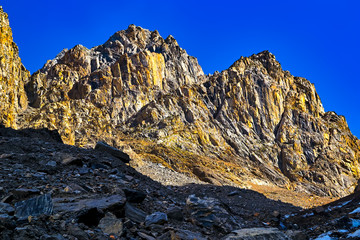 Yellow rocks under the bright