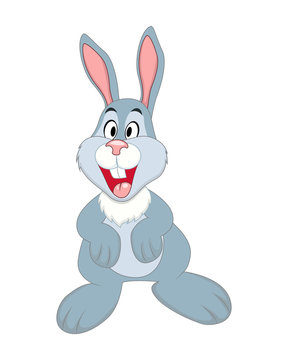 Cute cartoon bunny . Vector illustration.Easter bunny. Isolated on white background.