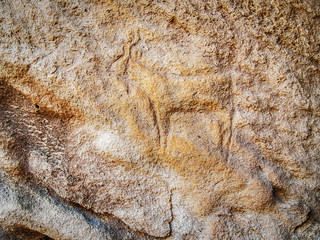 Real petroglyphs in the Gobustan National Park, Azerbaijan