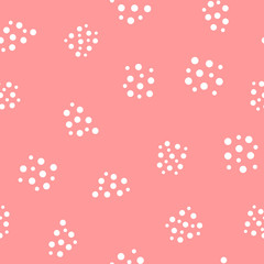 Geometric seamless pattern with randomly scattered round dots. Drawn by hand.