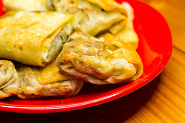pancakes stuffed with mushrooms