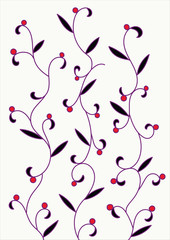 elegant floral pattern with pink berries