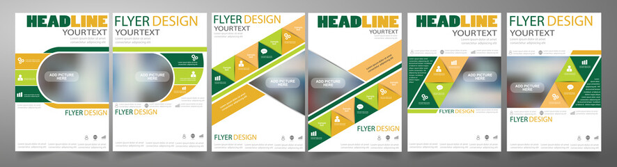 Set of  flyer design. Can be used for publishing, print and presentation. Vector. Eps 10