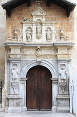 Door of the chapel of the catholic kings in Granada, Spain