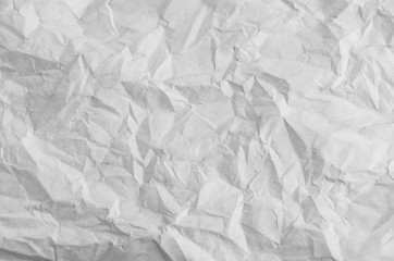 Unfolded Crumpled Paper with Creases in White