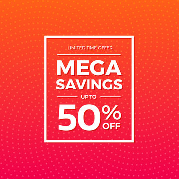 Mega Savings 50% Off Label
