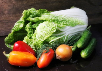 Chinese cabbage. Fresh vegetables for salad. 