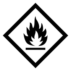 Hazardous icon of flammable from international ghs system - obrazy, fototapety, plakaty