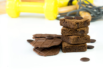 brownie weight exercise equipment unhealthy image sweet