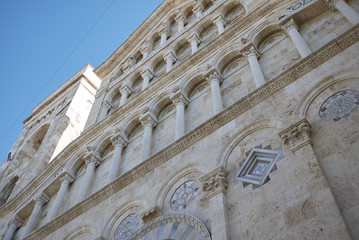 Obraz premium Cagliari, Italy - November 11, 2017 : View of Cagliari cathedral (Saint Mary) facade
