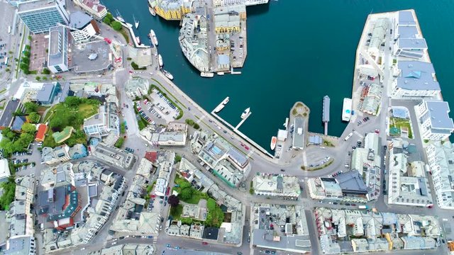 City of Alesund Norway Aerial footage