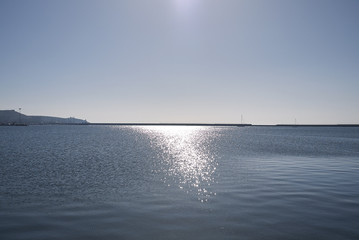 Cagliari, Italy - November 11, 2017 : Landscape from 'Ichunusa' pier