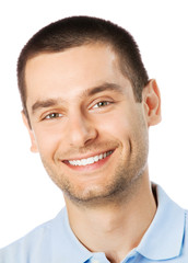 Fototapeta premium Cheerful young man, over white