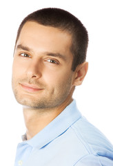 Fototapeta premium Cheerful young man, over white