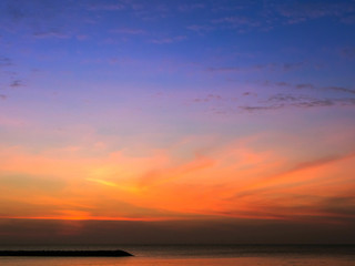 Sunrise at chao samran beach.