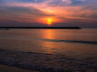 Sunrise at chao samran beach.