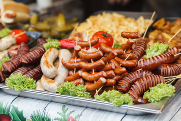 delicious grilled sausages