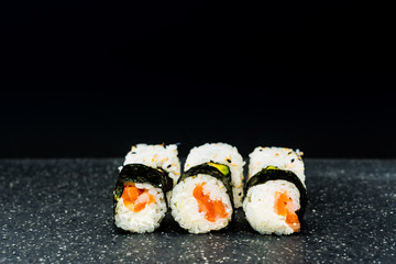 Japanese food Sushi Roll Maki of Salmon and avocado