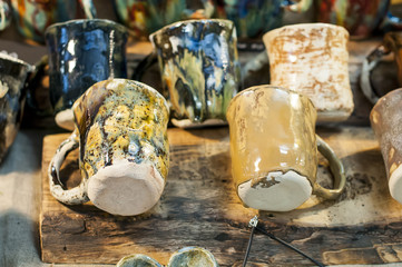 modern ceramics - on display in front of souvenir shop
