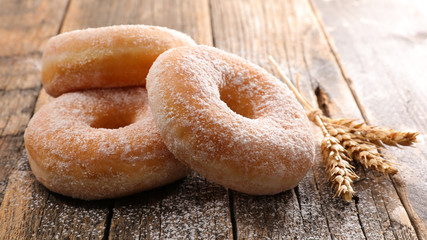 donut on wood background