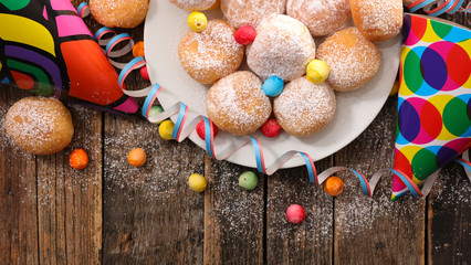 donut with carnival decoration