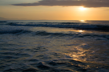 Obraz premium Panoramic view of the sea and sky