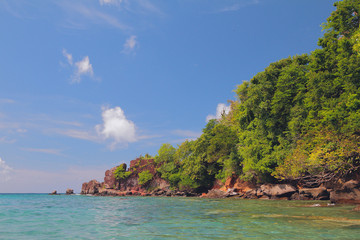 Coast of Indian Bay. Kingstown, Saint-Vicent
