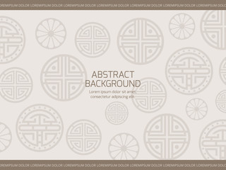 Oriental background with korean japanese chinese ornaments