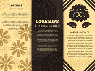 Traditional asian banners set - oriental collection