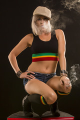 dance hall rock star woman smoking