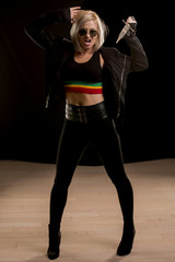 Dance hall rockstar woman smoking