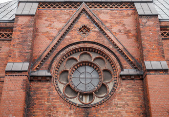 Fototapeta na wymiar Saint Mary church facade fragment, Flensburg