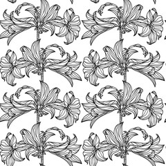 Vector seamless pattern with flowers.