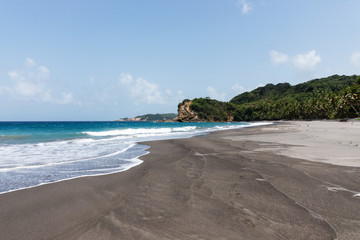 Tropical beach with name - beach number 1 on the island of Dominica