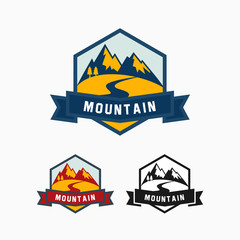 Fototapeta na wymiar Mountain adventure logo template