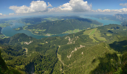 St. Wolfgang, Schafberg, Austria / View from top of Schafberg peak, Alpen mountains