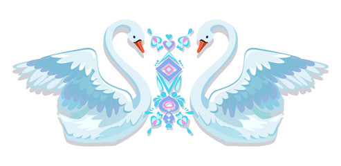 swan couple vector