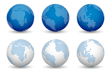 3d world maps. World globe vectors.