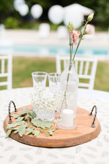 Beautiful modern floral setting decoration.
