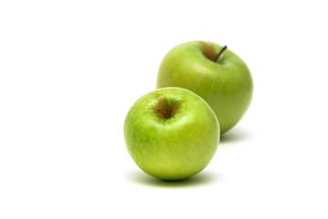 green apples isolated on white background