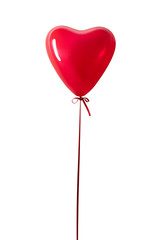 Red heart balloon isolated on a white background.