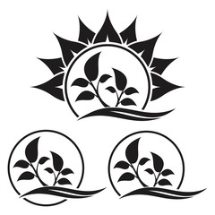 Leaf icon. Organic logo template. Plant eco logo.