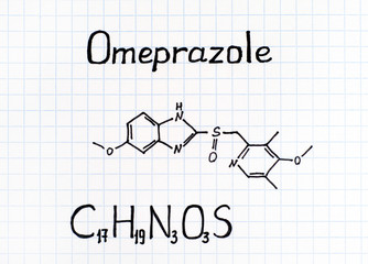 Chemical formula of Omeprazole.