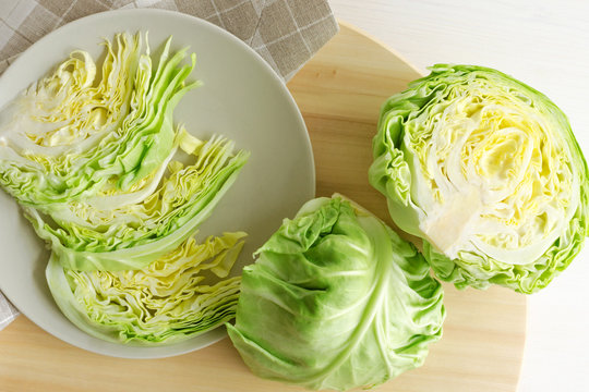 green chopped head of cabbage