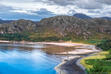 Dramatic landscaoes surrounding the Little Loch Broom near Ullapool in the Nortyh West of the Scottish Highlands.