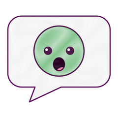 Fototapeta premium speech bubble and surprised emoticon vector illustration