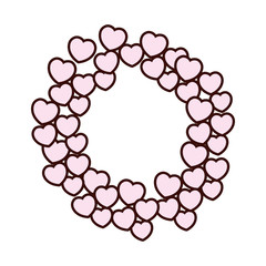 Hearts and love frame