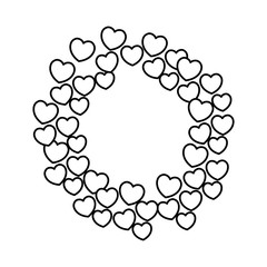 Hearts and love frame