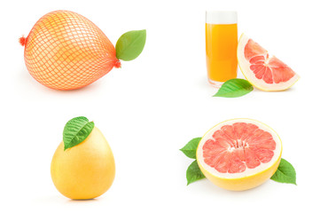 Group of pomela isolated on a white background with clipping path